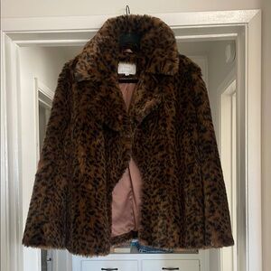 Joie Leopard Print Faux Fur Coat